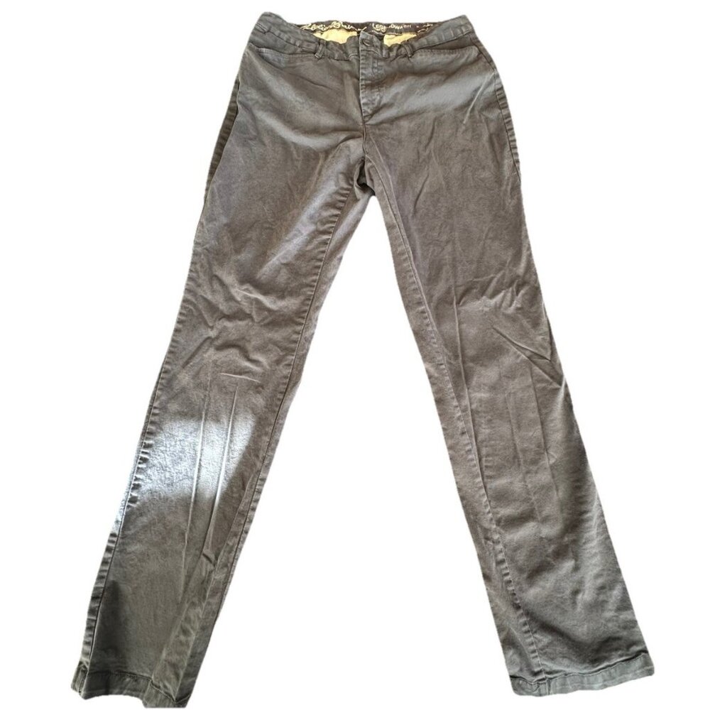 Eddie Bauer Curvy Straight Pants Women 12 Blue Gray Legendwash Mid Rise Gorpcore